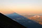 Lanin Volcano shadow at sunrise